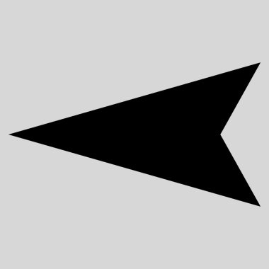 Ok ucu sol düz vektör simgesi