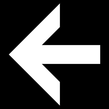 Ok sol düz vektör simgesi