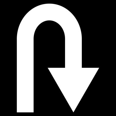 U dönüş düz vektör simgesi