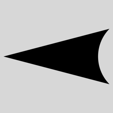 Ok ucu sol düz vektör simgesi