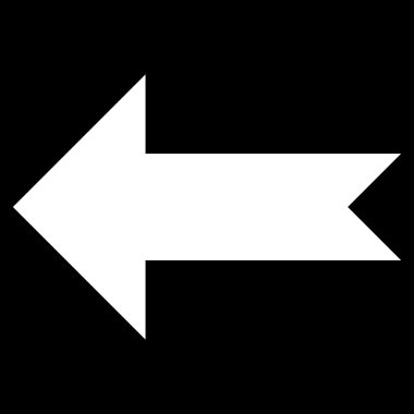 Ok sol düz vektör simgesi