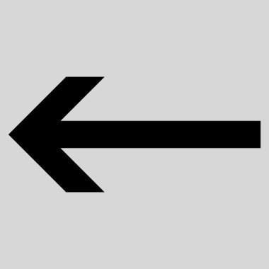 Ok sol düz vektör simgesi