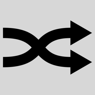 Shuffle oklar sağ düz vektör simgesi