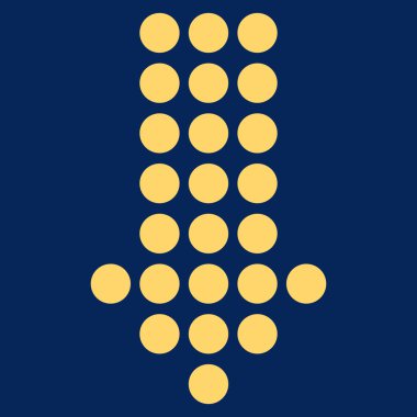 Noktalı ok aşağı düz vektör piktogram