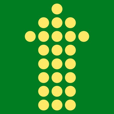 Noktalı Ok Yukarı Düz Vektör Sembolü