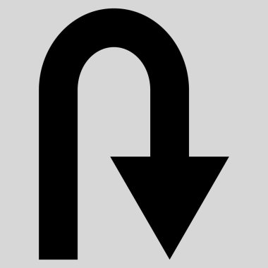 U dönüş düz vektör simgesi