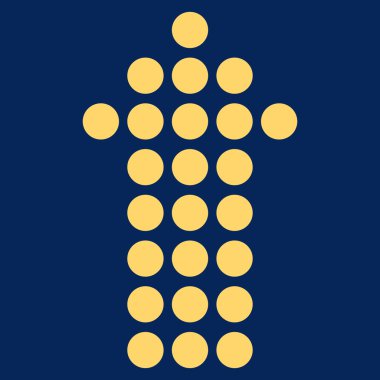 Düz vektör simge yukarı noktalı ok