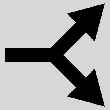 Düz vektör simgesi sağ çatallanma ok