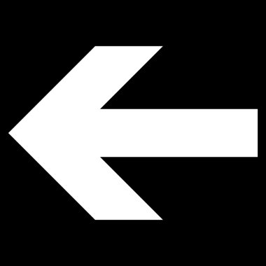 Ok sol düz vektör simgesi