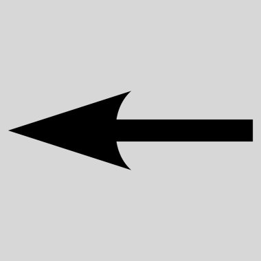 Keskin ok sol düz vektör simgesi