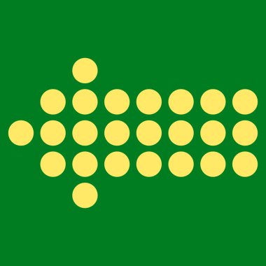 Noktalı ok sol düz vektör simgesi