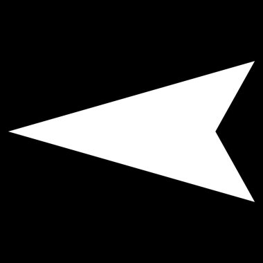 Ok ucu sol düz vektör simgesi