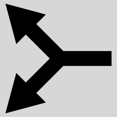 Bifurkasyon ok sol düz vektör simgesi