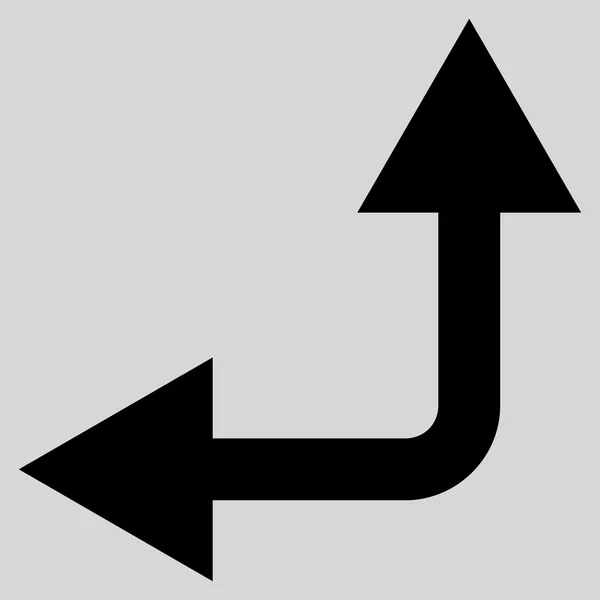 Flèche de bifurcation gauche vers le haut Icône vectorielle plate — Image vectorielle