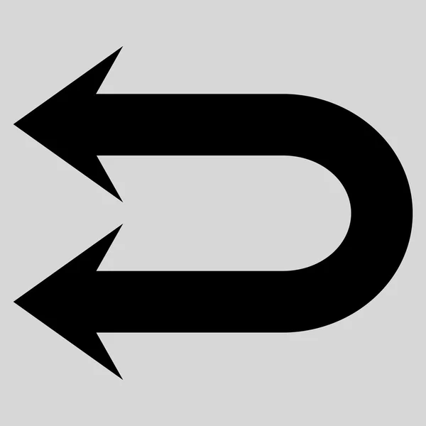 Dubbele platte Vector pictogram pijl-links — Stockvector