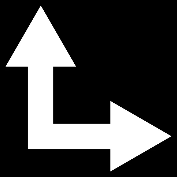 Flèche de bifurcation droit vers le haut Icône vectorielle plate — Image vectorielle