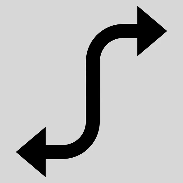 Icône vectorielle plate de flèche de courbure opposée — Image vectorielle