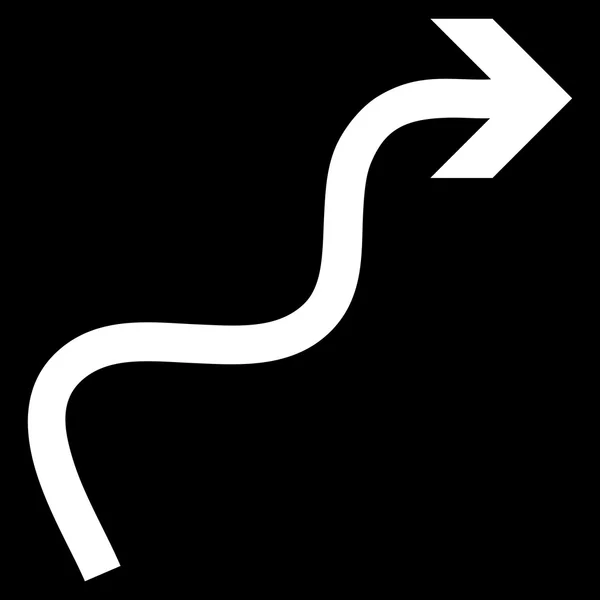 Freccia curva Icona vettoriale piatta — Vettoriale Stock
