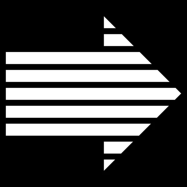 Streifenpfeil rechts flaches Vektorsymbol — Stockvektor