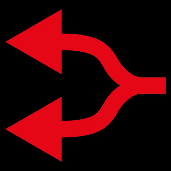 Split Arrows Left Flat Vector Icon — Stock Vector