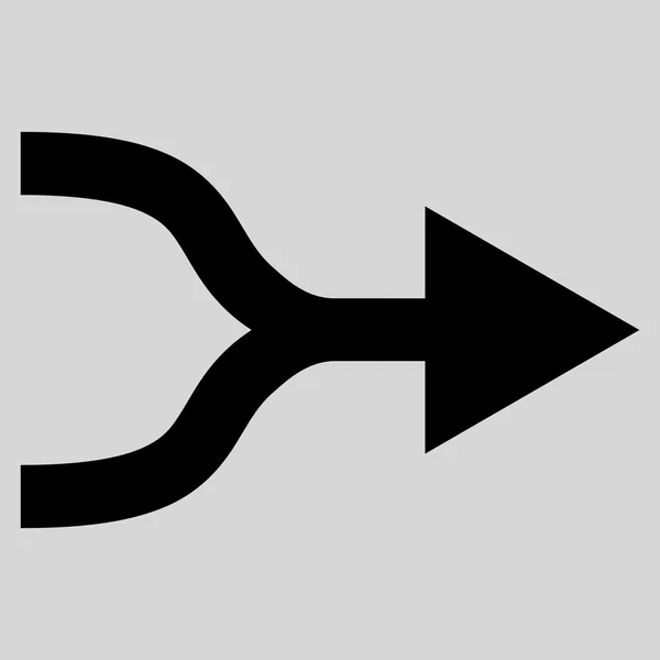 Pfeil rechts mit flachem Vektorsymbol kombinieren — Stockvektor