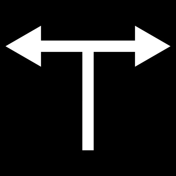 Frecce biforcazione Icona vettoriale destra sinistra piatta — Vettoriale Stock