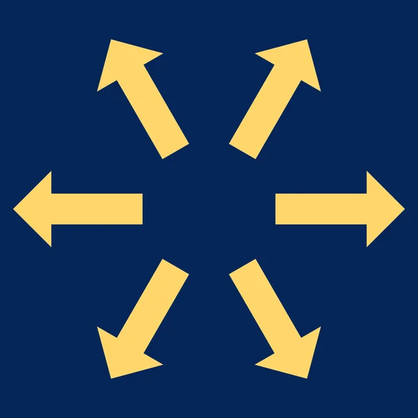 Setas radiais Ícone vetorial plano — Vetor de Stock