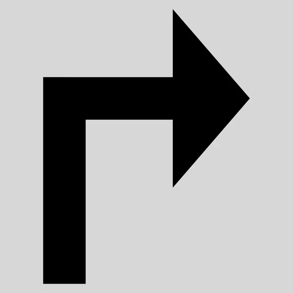 Turn Right platte Vector Icon — Stockvector