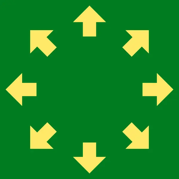 Радиальные стрелки Плоская векторная пиктограмма — стоковый вектор