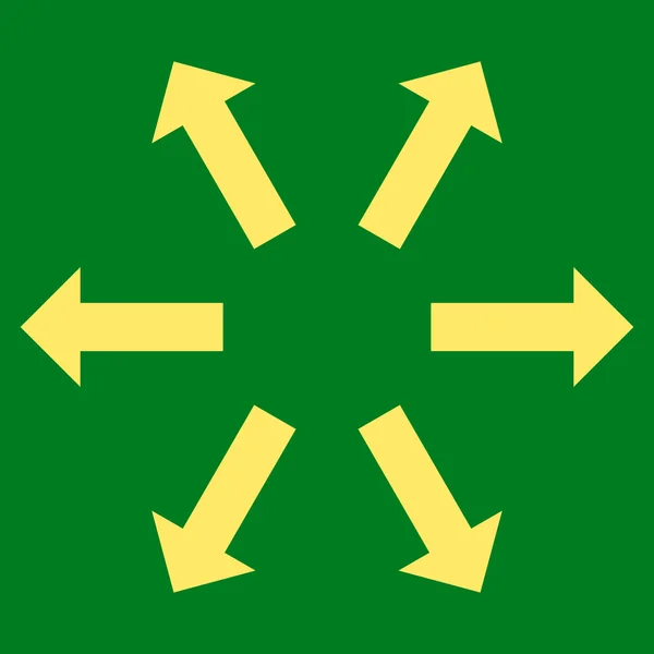 Flechas radiales Símbolo vectorial plano — Archivo Imágenes Vectoriales