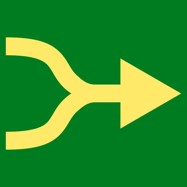 Combinar flecha derecha plana Vector icono — Vector de stock