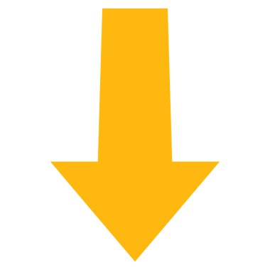 Düz vektör piktogram aşağı ok