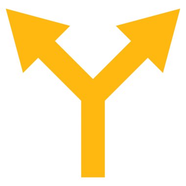 Çatallama Ok Yukarı Düz Vektör Sembolü