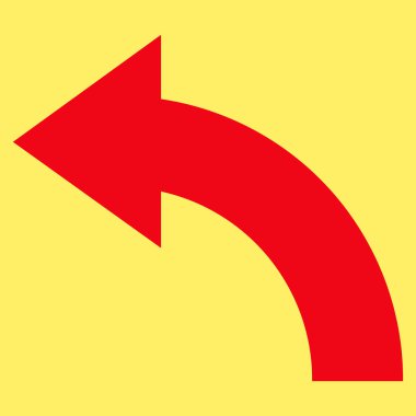 Döndürme sol düz vektör simgesi