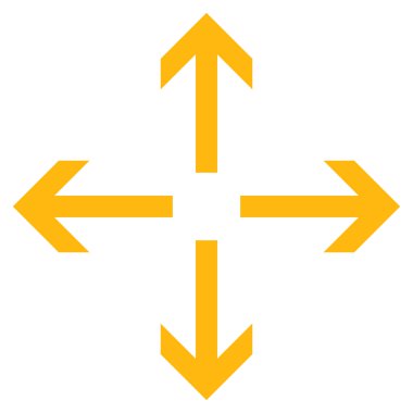 Genişletin okları düz vektör simgesi