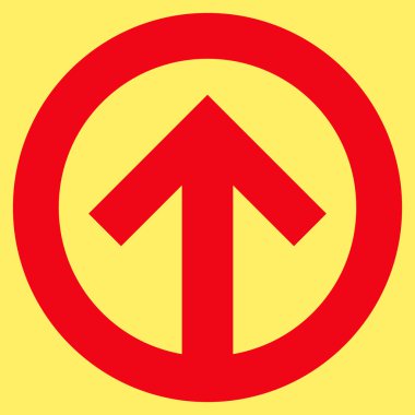 Yön yukarı düz vektör simgesi