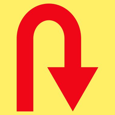 U Turn Flat Vektör Sembolü