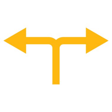 Bifurkasyon oklar sol düz vektör simgesi sağ