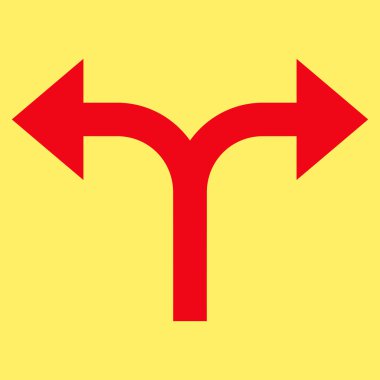 Bifurkasyon oklar sol düz vektör simgesi sağ