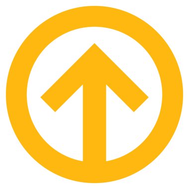 Yön yukarı düz vektör simgesi