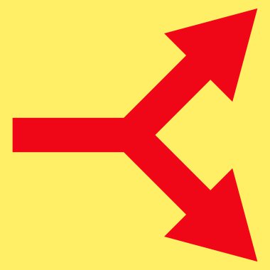 Düz vektör simgesi sağ çatallanma ok