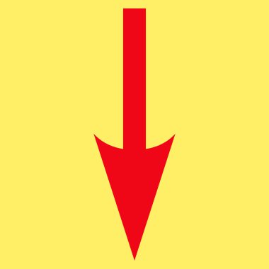 Sharp Arrow Down Flat Vector Pictogram