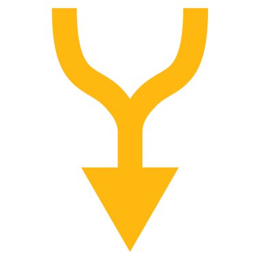 Ok Aşağı Düz Vektör Pictogram birleştirin