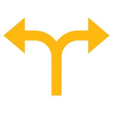 Çatallama Okları Sol Sağ Düz Vektör Sembolü