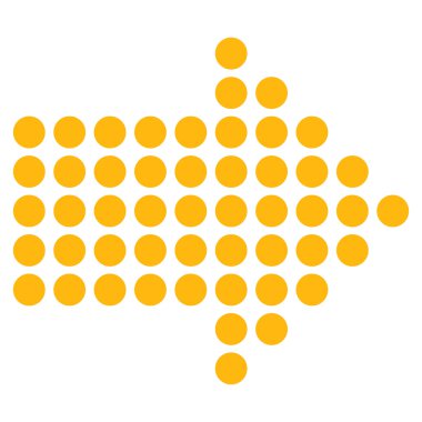 Düz vektör piktogram sağ noktalı ok