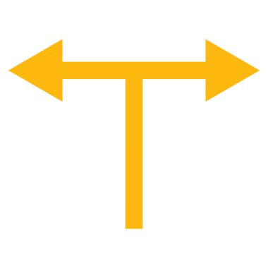 Çatallama Okları Sol Sağ Düz Vektör Sembolü