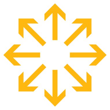 Radyal oklar düz vektör piktogram