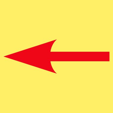 Keskin Ok Sol Düz Vektör Piktogram