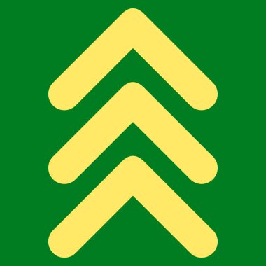 Üçlü Ok Başı Yukarı Düz Vektör Piktogram