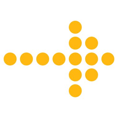 Düz vektör piktogram sağ noktalı ok